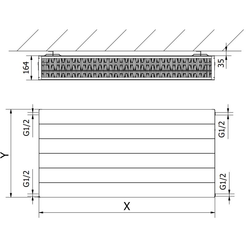 Mexen Line CL33 grzejnik płytowy 500 x 900 mm, podłączenie boczne, 1711 W, antracyt - W433L-050-090-66
