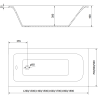 Mexen Vega rechthoekig bad 170 x 70 cm met ombouw en 1-delig scherm 90 cm, transparant, goud - 550117070X9509000050