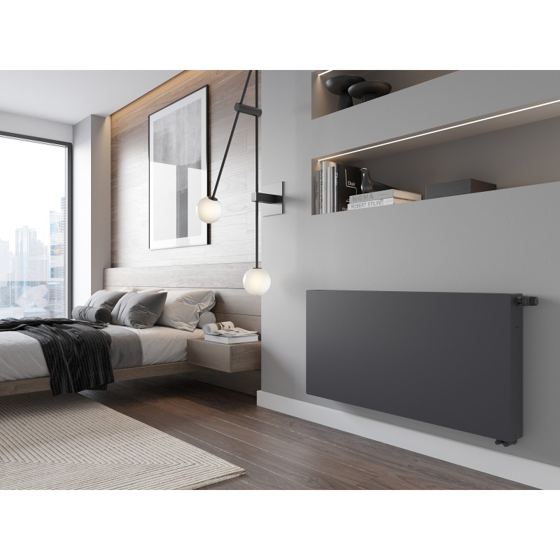 Mexen CVF22 Platte paneelradiator 600 x 700 mm, onderste aansluiting, 1108 W, antraciet - W622F-060-070-66