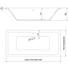Mexen Cube Rectangular Bathtub 170 x 80 cm with Enclosure and 1-Panel Screen 70 cm, Black Pattern - 550517080X9307017070