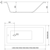 Mexen Cubik rechthoekig bad 150 x 70 cm met ombouw en 1-delige wand 70 cm, transparant, chroom - 550315070X9007010100