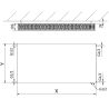 Mexen Flat CVF22 radiateur à panneaux 600 x 1300 mm, connexion inférieure, 2057 W, anthracite - W622F-060-130-66