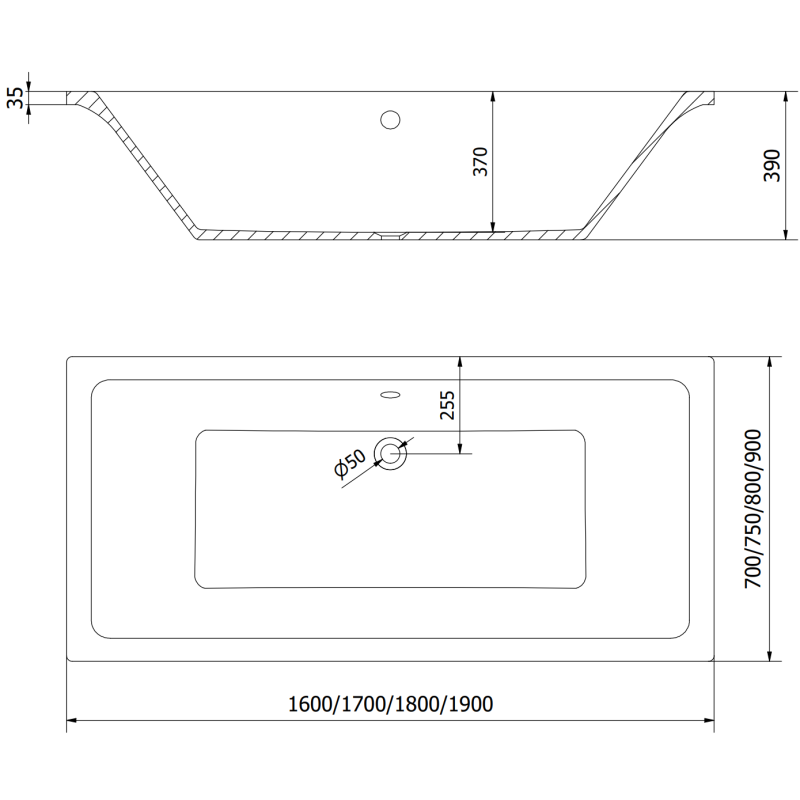 Mexen Cube rectangular bathtub 170 x 80 cm with casing and 1-wing screen 60 cm, black pattern - 550517080X9506007077