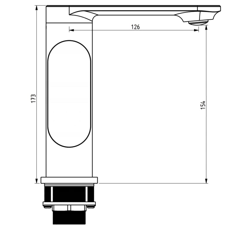 Mexen Milo washbasin faucet side handle, gold - 71305-50