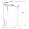 Mexen Ares robinet de lavabo haut, chrome - 744110-00