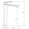 Mexen Ares grifo del lavabo alto, dorado - 744110-50