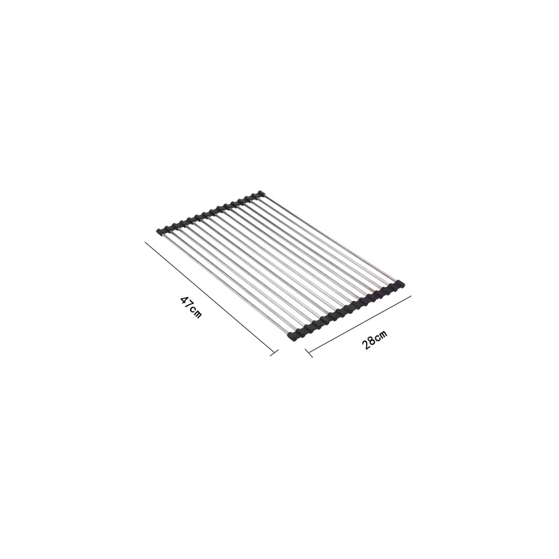 Mexen escurridor de cocina enrollable para platos, negro - 660949-70