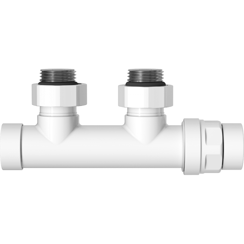 Mexen Uni-Term hoekradiatorkraan, Duplex, DN50, wit - W907-000-20