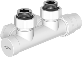 Mexen Uni-Term Eckventil fir Heizkierper, Duplex, DN50, wäiss - W907-000-20