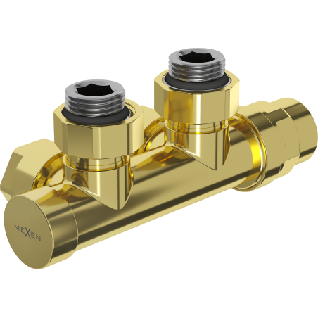 Mexen Heizkörperventil Eckform, Duplex, DN50, gold - W907-000-50