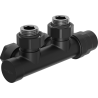 Mexen hoekradiatorkraan, Duplex, DN50, zwart - W907-000-70