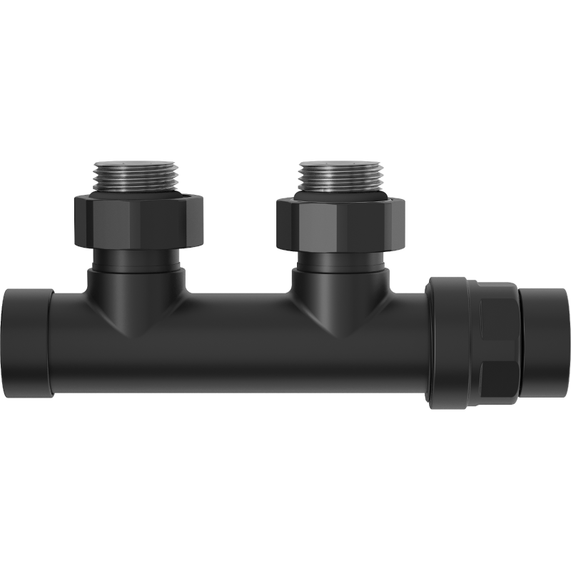 Mexen Uni-Term hoekradiatorklep, Duplex, DN50, zwart - W907-000-70