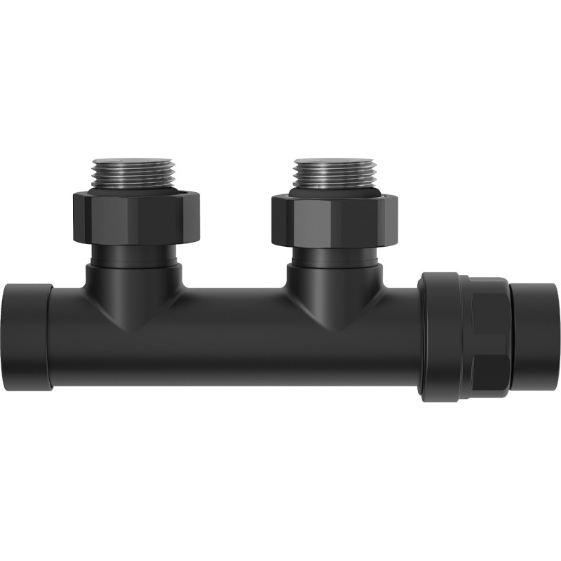 Mexen Uni-Term radiaatori nurgakraan, Duplex, DN50, must - W907-000-70