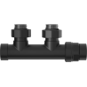 Mexen hoekradiatorkraan, Duplex, DN50, zwart - W907-000-70