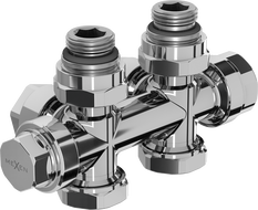 Mexen Uni-Term kulmapatteriventtiili, Duplex, DN50, kromi - W908-000-01