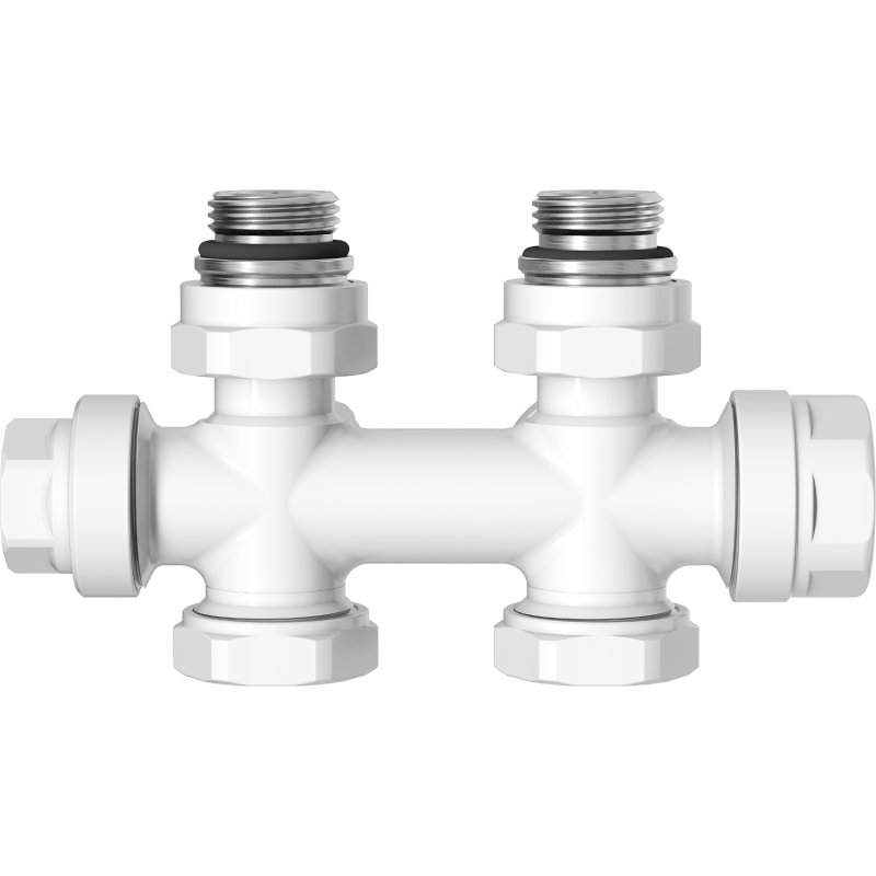 Mexen Uni-Term Heizkörperventil Eck-/Durchgangsform, Duplex, DN50, weiß - W908-000-20
