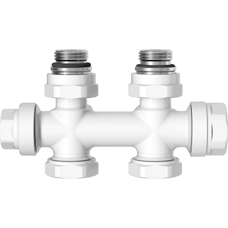 Mexen Uni-Term radiaatori nurk-/sirgeventiil, Duplex, DN50, valge - W908-000-20