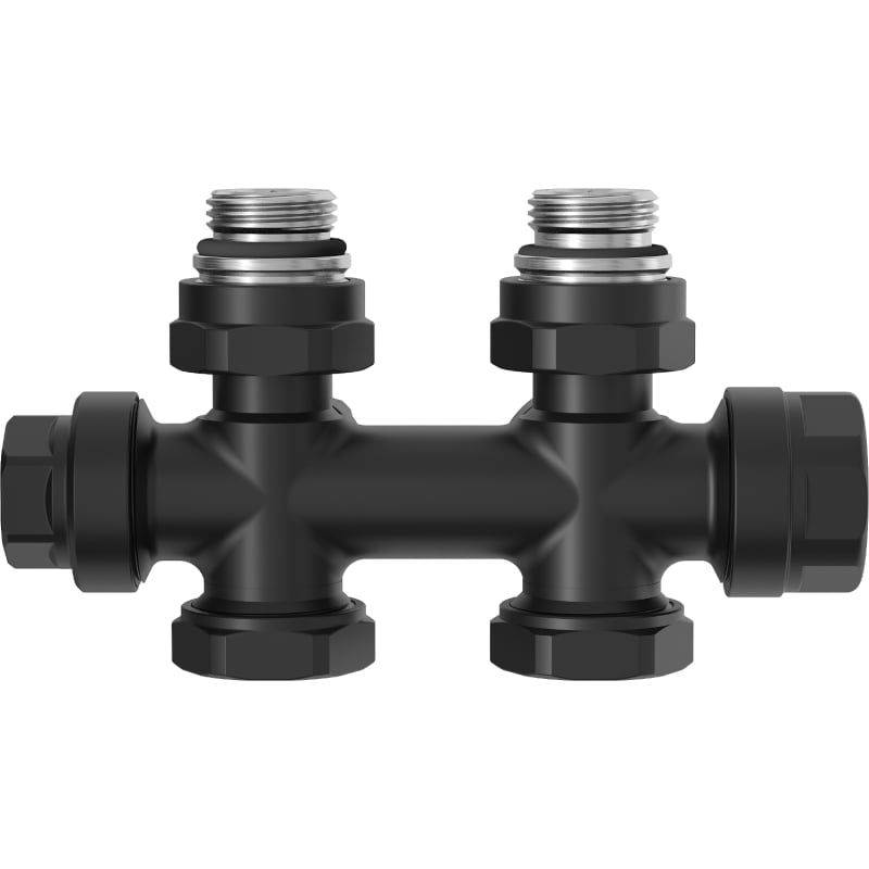 Mexen Uni-Term radiaatori nurgikera/sirge ventiil, Duplex, DN50, must - W908-000-70