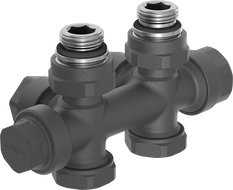 Mexen Uni-Term valvola del radiatore angolare/dritta, Duplex, DN50, antracite - W908-000-66