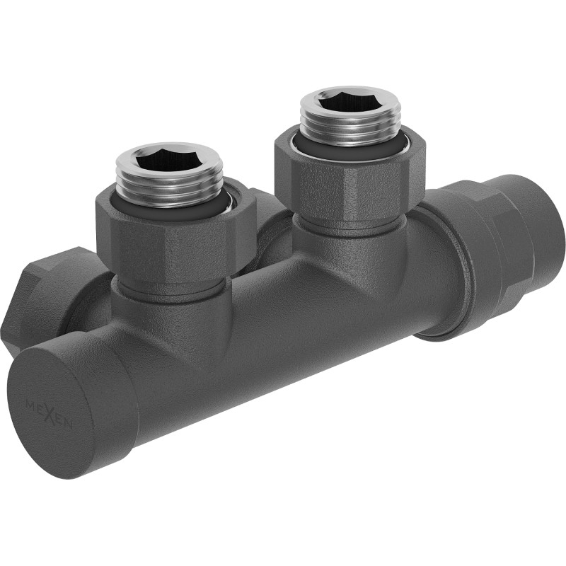 Mexen Uni-Term radiaatori nurgaklapp, Duplex, DN50, antratsiit - W907-000-66