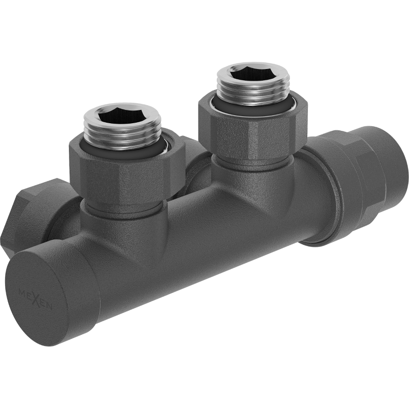 Mexen Uni-Term valvola angolare del radiatore, Duplex, DN50, antracite - W907-000-66