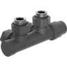 Mexen hoekradiatorkraan, Duplex, DN50, antraciet - W907-000-66
