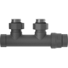 Mexen hoekradiatorkraan, Duplex, DN50, antraciet - W907-000-66