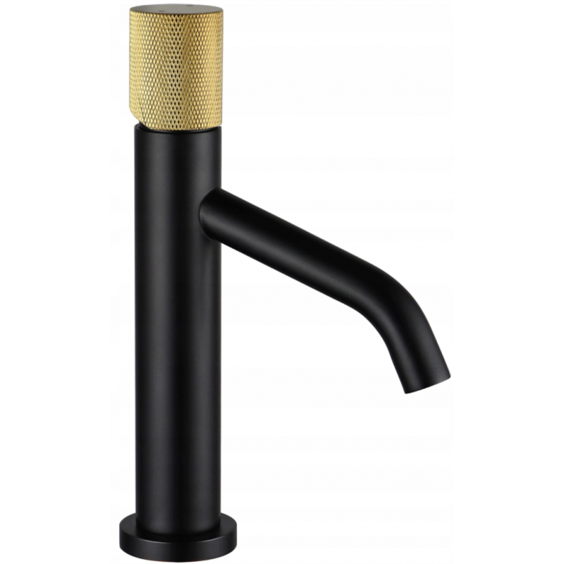 Mexen Rumba One miscelatore lavabo, nero/oro - 73501-75