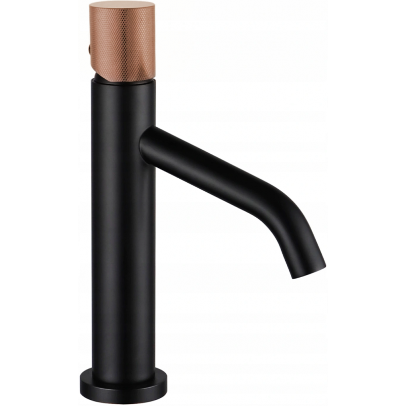 Mexen Rumba One grifo de lavabo, negro/oro rosa - 73501-76