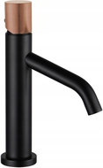Mexen Rumba One  Waschbeckenarmatur, schwaarz/rosa Gold - 73501-76