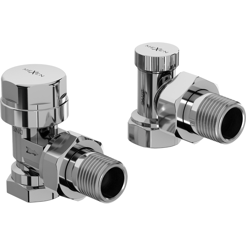Mexen Uni-Term válvulas de radiador angulares, cromo - W901-000-01