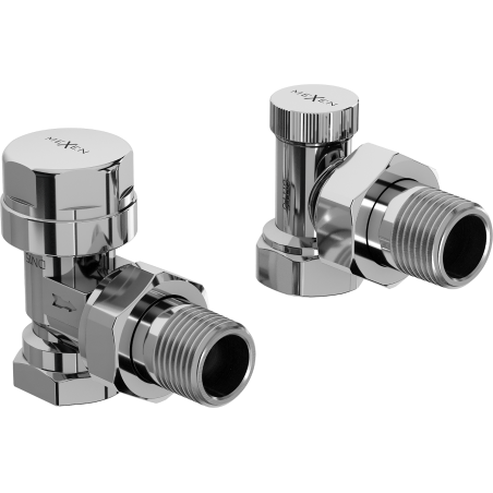Mexen Uni-Term válvulas de radiador angulares, cromo - W901-000-01