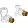 Mexen Uni-Term angle radiator valves, white - W901-000-20