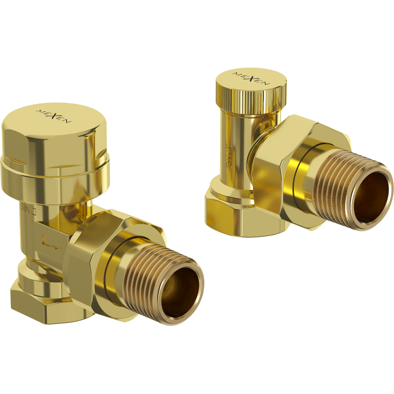 Mexen Uni-Term radiator valves angled, gold - W901-000-50