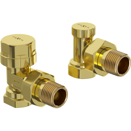 Mexen Uni-Term radiator valves angled, gold - W901-000-50