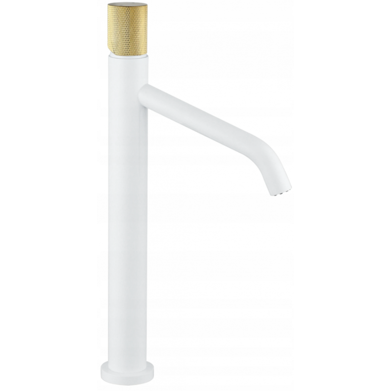 Mexen Rumba One grifo de lavabo alto, blanco/dorado - 73511-25