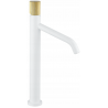 Mexen Rumba One grifo de lavabo alto, blanco/dorado - 73511-25