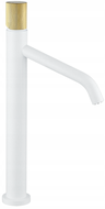 Mexen Rumba One robinet de lavabo haut, blanc/doré - 73511-25