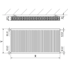 Mexen C22 platte radiator 500 x 400 mm, zij aansluiting, 570 W, zwart - W422-050-040-70