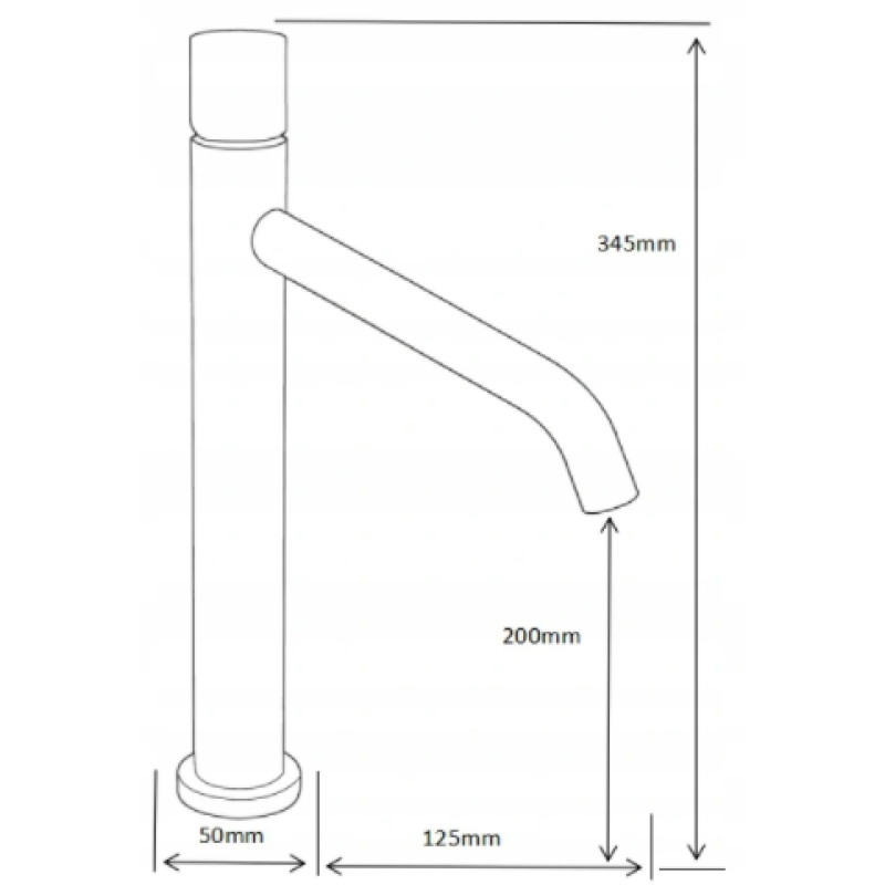 Mexen Rumba One  rubinetto alto da lavabo, grigio canna di fucile spazzolato - 73511-66