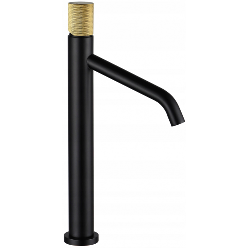 Mexen Rumba One hohe Waschtischarmatur, schwarz/gold - 73511-75