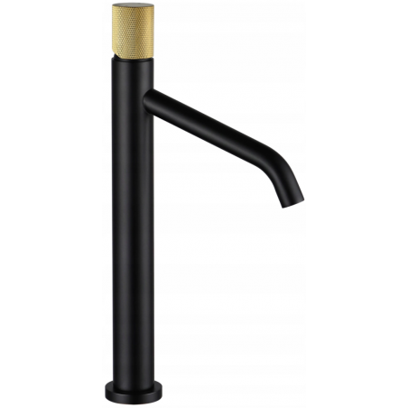 Mexen Rumba One grifo alto para lavabo, negro/dorado - 73511-75