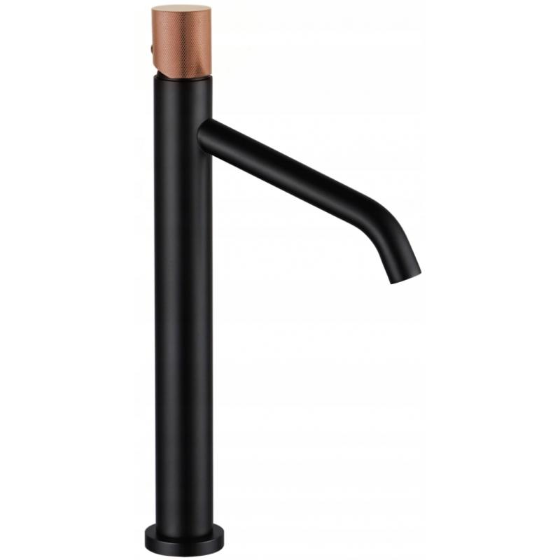 Mexen Rumba One grifo de lavabo alto, negro/oro rosado- 73511-76