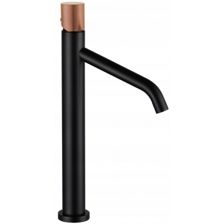 Mexen Rumba One grifo de lavabo alto, negro/oro rosado- 73511-76