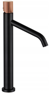 Mexen Rumba One  tall basin faucet, black/rose gold - 73511-76