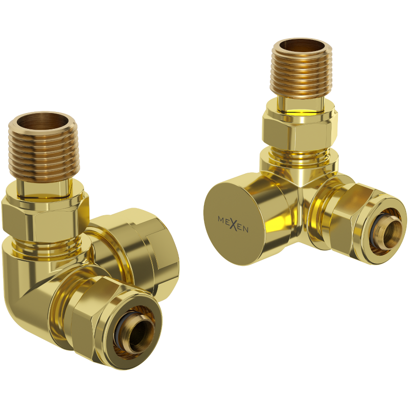 Mexen Uni-Term valvole del radiatore assiali, dorate - W903-000-50
