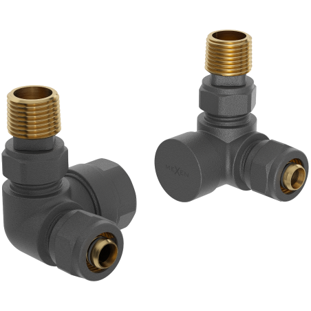 Mexen Uni-Term axiale Heizkörperventile, Anthrazit - W903-000-66