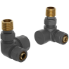 Mexen Uni-Term axial radiator valves, anthracite - W903-000-66