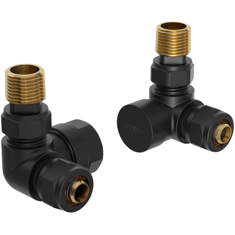 Mexen Uni-Term axiale radiatorkleppen, zwart - W903-000-70