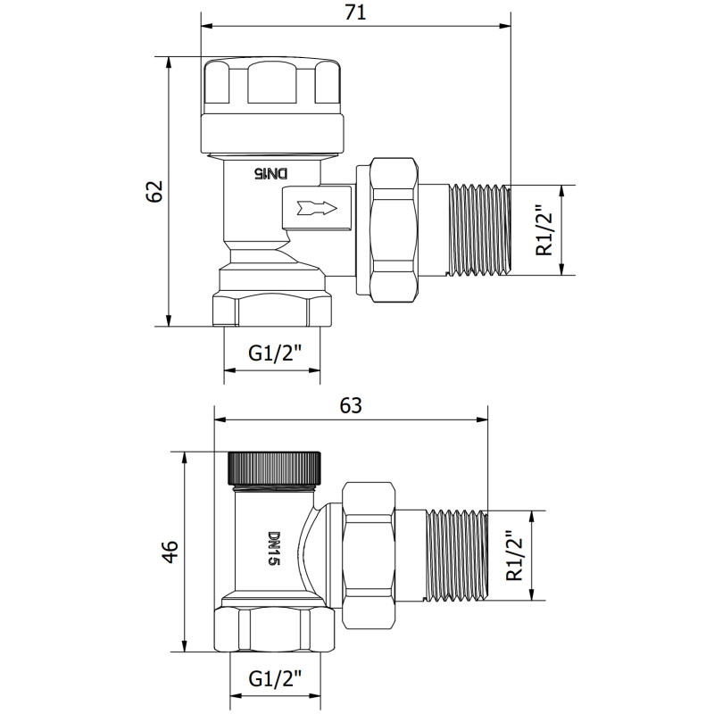 Mexen Uni-Term radiaatori nurgaklapid, kroom - W901-000-01
